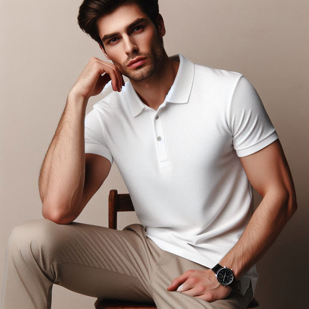 White Solid Polo T-shirt