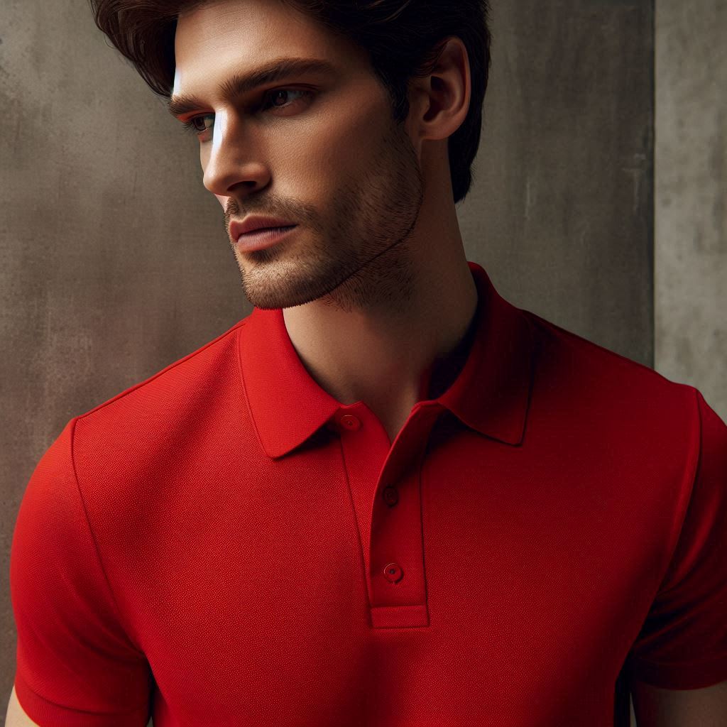 Red Solid Polo T-shirt