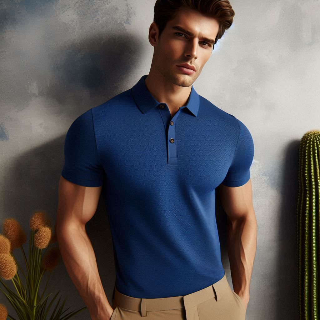 Royal Blue Solid Polo T-shirt