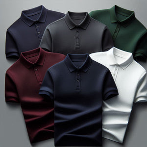 Pack of 5 Solid Collar T-shirt