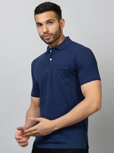 Load image into Gallery viewer, Navy Collar T-Shirt With Pocket
