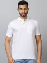 Load image into Gallery viewer, White Collar T-Shirt With Pocket
