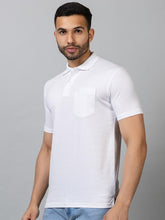 Load image into Gallery viewer, White Collar T-Shirt With Pocket
