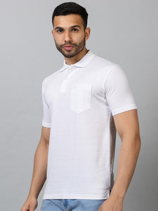 White Collar T-Shirt With Pocket