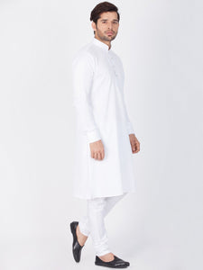 White Straight Kurta Pajama for Men