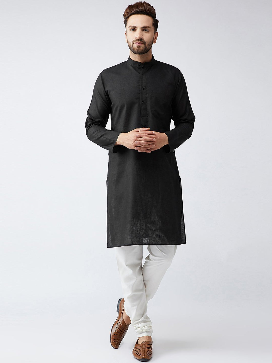 Black Straight Kurta Pajama for Men