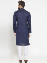 Load image into Gallery viewer, Navy Blue  Straight Kurta Pajama for Men
