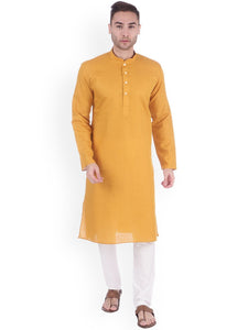 Mustard Straight Kurta Pajama for Men