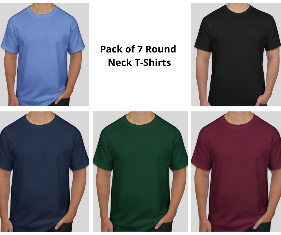 Pack of 7 Round Neck T-Shirt