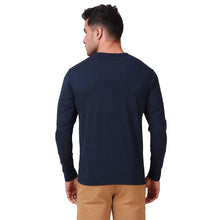 Load image into Gallery viewer, Navy Blue Henley T-Shirt For Men
