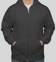 Load image into Gallery viewer, Charcoal With Zipper Hoodie
