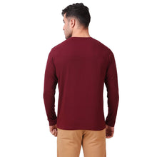 Load image into Gallery viewer, Maroon Henley T-Shirt For Men
