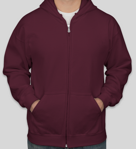 Maroon With Zipper Hoodie