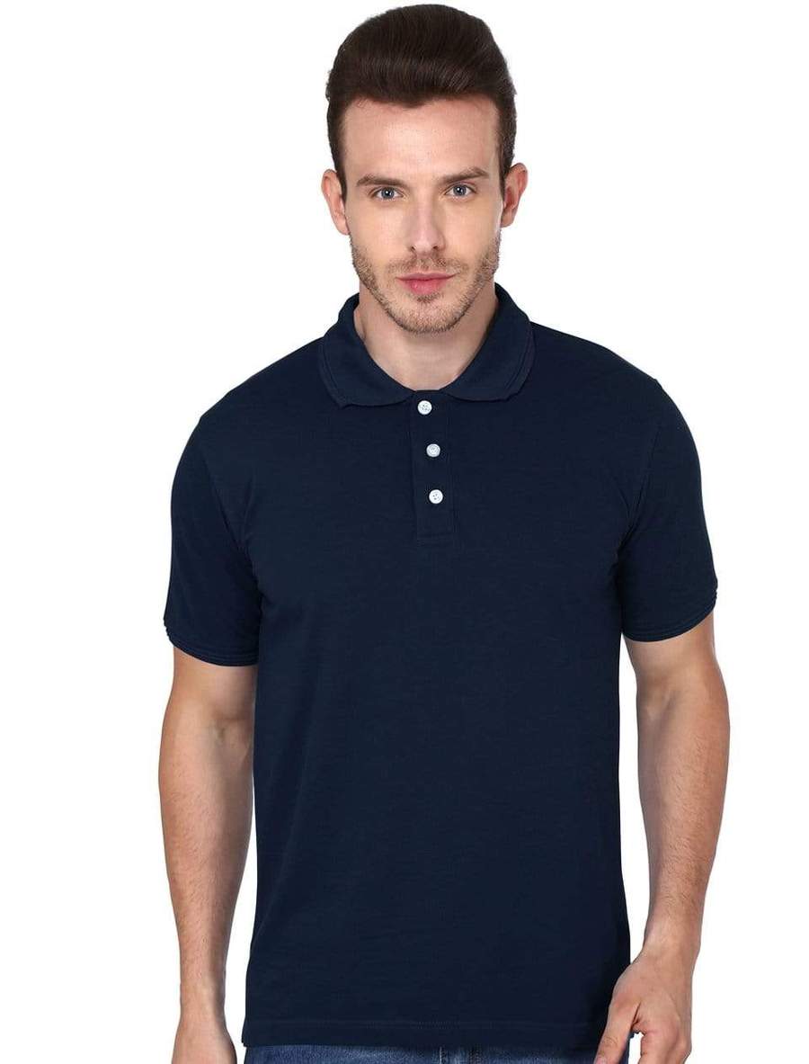 Navy Blue Collar T-Shirt 100%  Premium Cotton