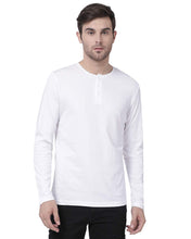 Load image into Gallery viewer, White Henley T-Shirt For Men
