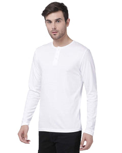 White Henley T-Shirt For Men