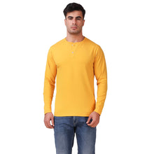 Load image into Gallery viewer, Mustard Henley T-Shirt For Men
