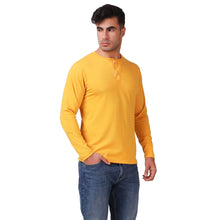 Load image into Gallery viewer, Mustard Henley T-Shirt For Men
